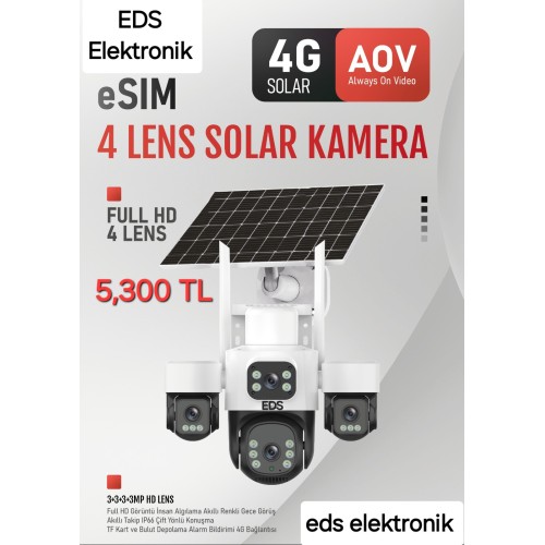 12MP 4G Destekli Dört Kameralı Akıllı Güvenlik Seti